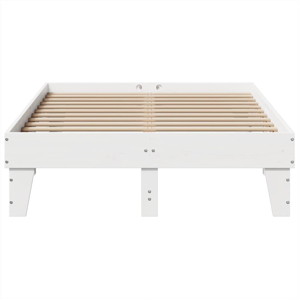 vidaXL Σκελετός Κρεβ. Χωρίς Στρώμα Λευκό 135x190 εκ Μασίφ Πεύκο