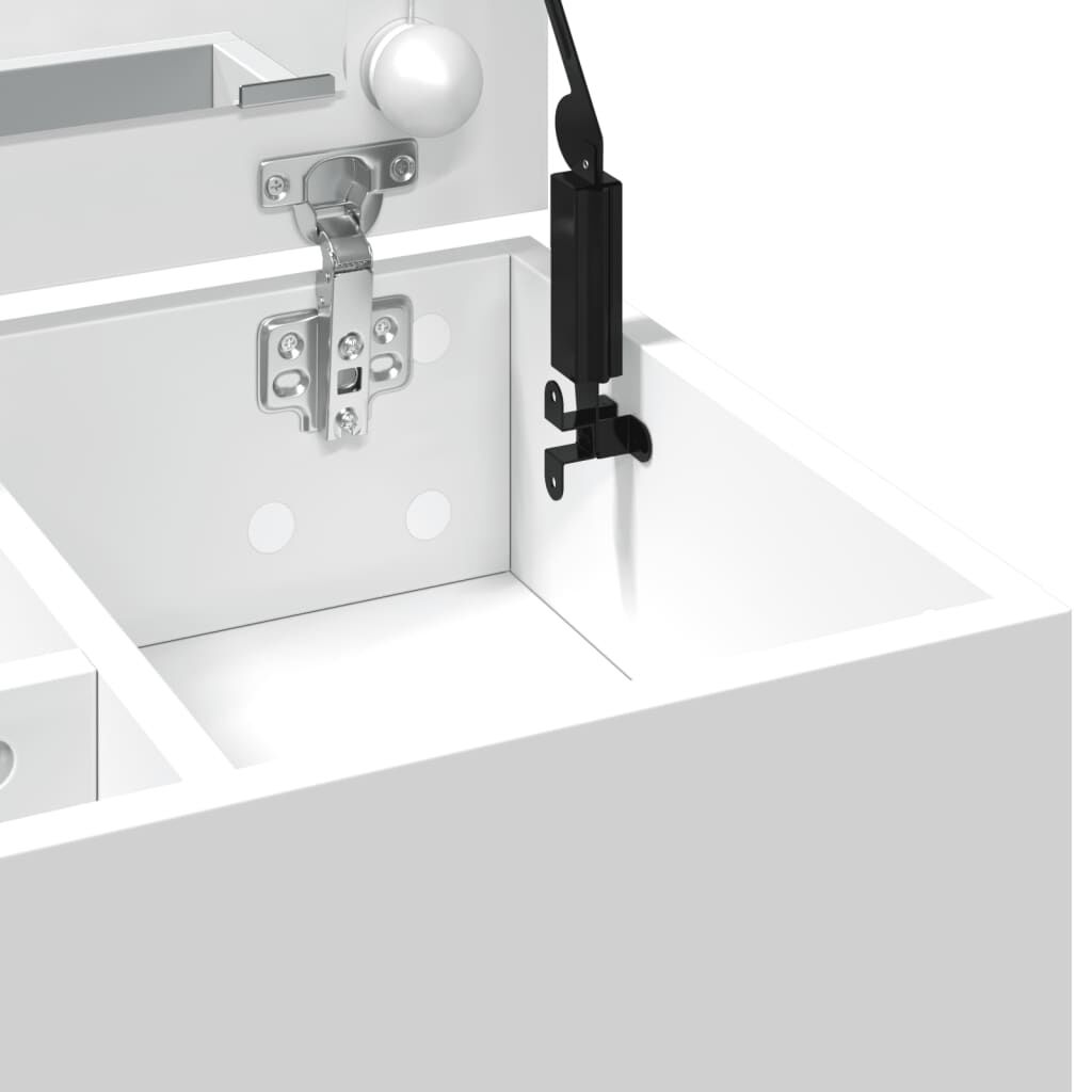 vidaXL Μπουντουάρ με LED Λευκό 115x37x110,5 εκ.