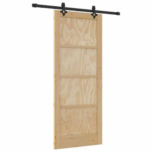 vidaXL Σετ Συρόμενης Πόρτας Άλλο ORKDAL Φυσικό και μαύρο 83 x 202 εκ.