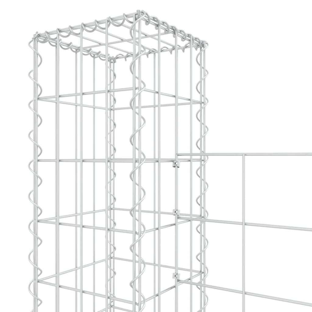 vidaXL Συρματοκιβώτιο σε U Σχήμα με 2 Στύλους 140x20x150 εκ. Σιδερένιο