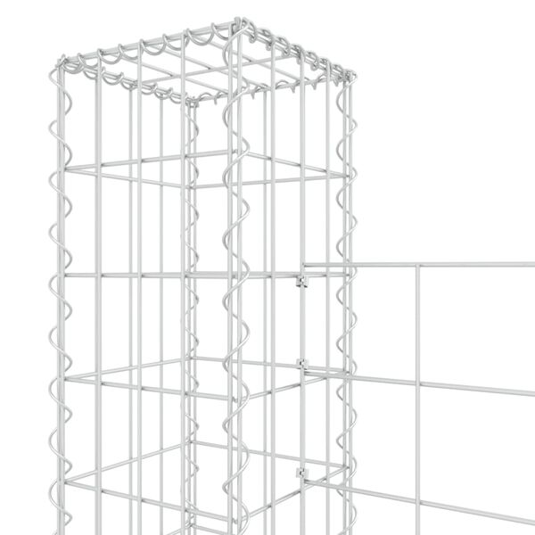 vidaXL Συρματοκιβώτιο σε U Σχήμα με 2 Στύλους 140x20x150 εκ. Σιδερένιο