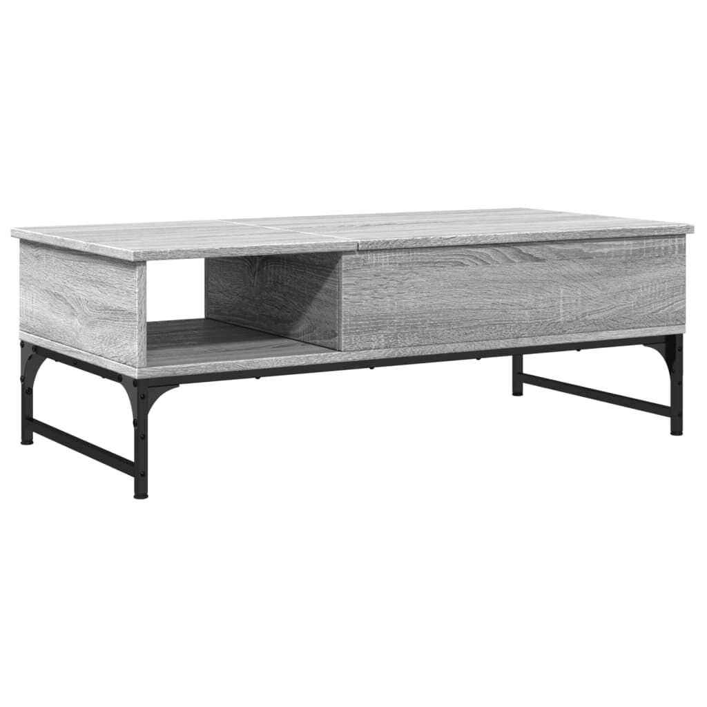 vidaXL Τραπεζάκι Σαλονιού Γκρι Sonoma 100x50x35 εκ. Επεξ. Ξύλο/Μέταλλο