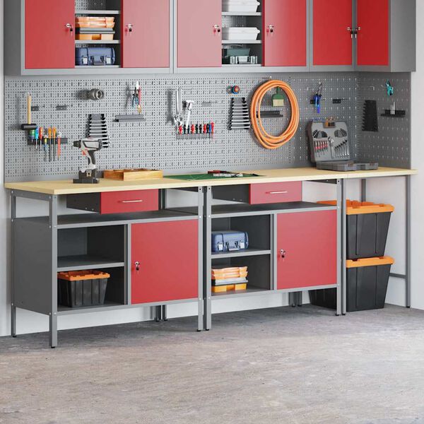 vidaXL &Sigma;&epsilon;&tau; &pi;ά&gamma;&kappa;&omicron;&upsilon; &epsilon;&rho;&gamma;&alpha;&sigma;ί&alpha;&sigmaf; &mu;&epsilon; &rho;ά&phi;&iota; 3 pcs &Mu;&alpha;ύ&rho;&omicron; 255 x 55 x 85 &epsilon;&kappa; &Alpha;&tau;&sigma;ά&lambda;&iota;