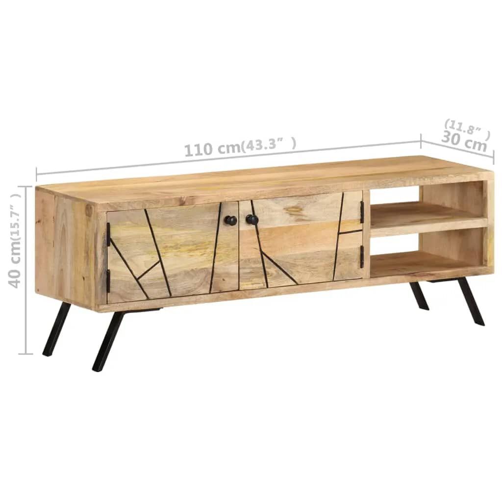 vidaXL Έπιπλο Τηλεόρασης 110 x 30 x 40 εκ. από Μασίφ Ξύλο Μάνγκο