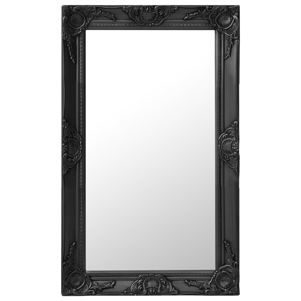 vidaXL Καθρέφτης Τοίχου με Μπαρόκ Στιλ Μαύρος 50 x 80 εκ.