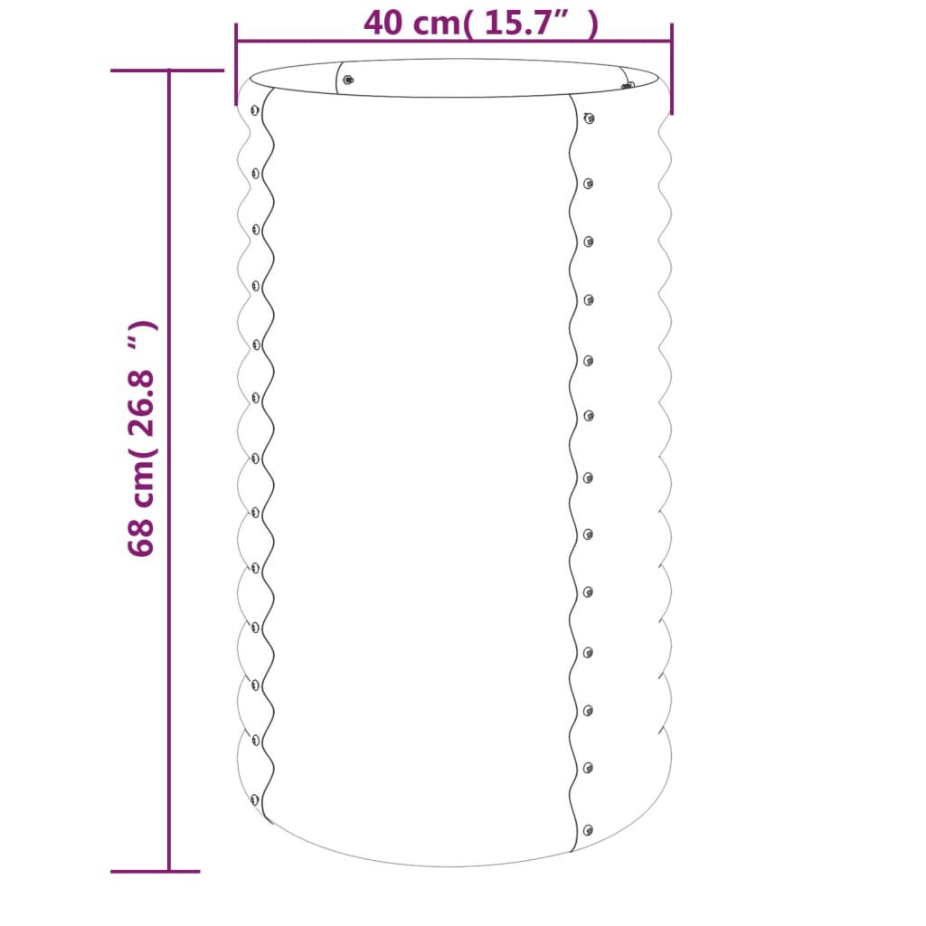 vidaXL Ζαρντινιέρα Γκρι 40x40x68 εκ. Ατσάλι με Ηλεκτρ. Βαφή Πούδρας