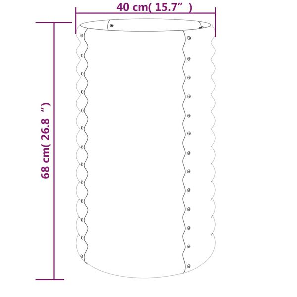 vidaXL Ζαρντινιέρα Γκρι 40x40x68 εκ. Ατσάλι με Ηλεκτρ. Βαφή Πούδρας