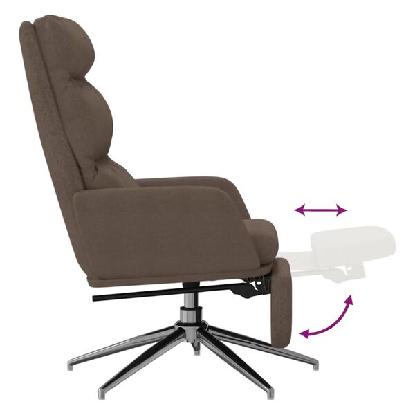 vidaXL Πολυθρόνα Relax με Υποπόδιο Taupe Υφασμάτινη