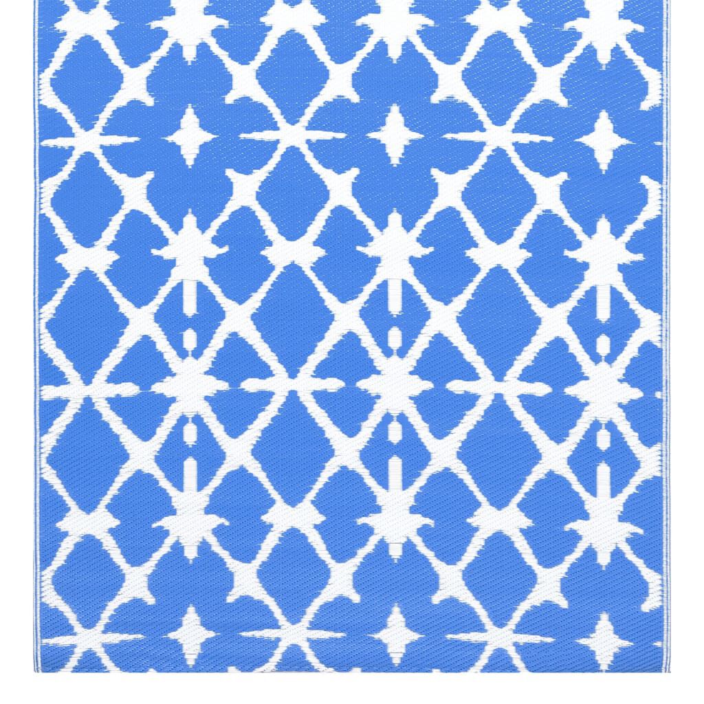 vidaXL χαλί εξωτερικού χώρου ARAKIL μπλε και λευκό 160x230 cm PP
