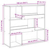 vidaXL Βιβλιοθήκη/Διαχωριστικό Χώρου Γκρι Sonoma 100x33x94,5 εκ.
