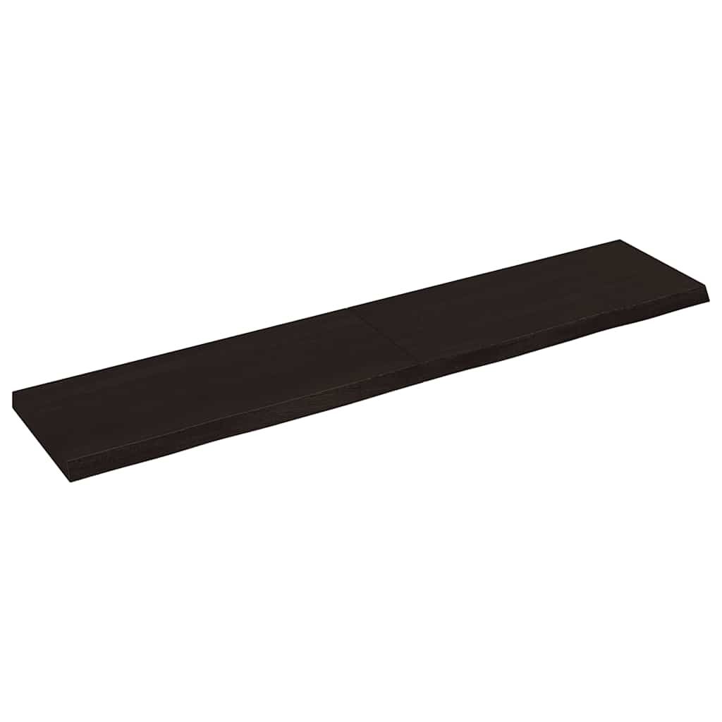 vidaXL Ράφι Τοίχου Σκούρο Καφέ 140x30x(2-4) εκ. Επεξ. Μασίφ Ξύλο Δρυός