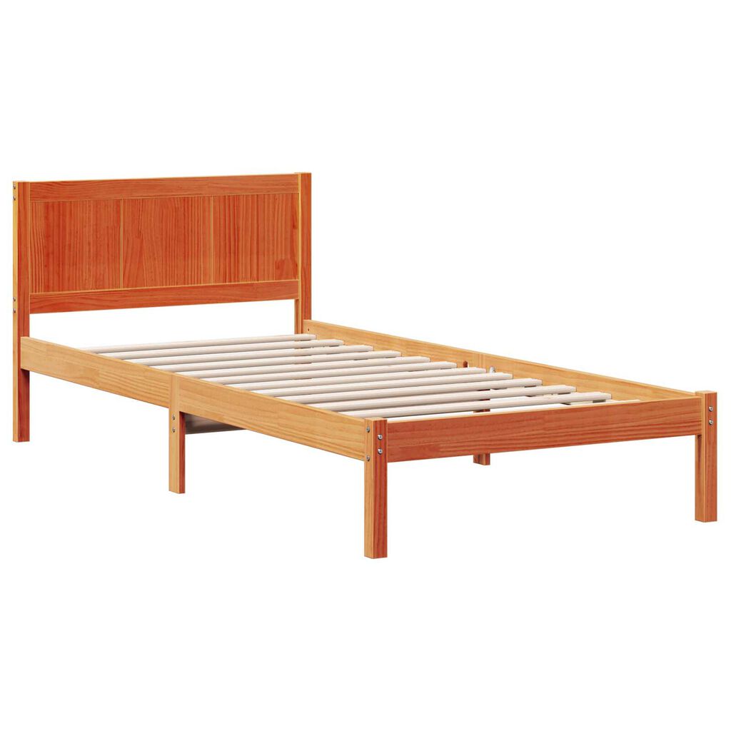 vidaXL Σκελετός Κρεβατιού Καφέ 100 x 200 cm Μασίφ ξύλο πεύκου