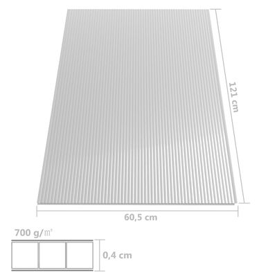vidaXL Πολυκαρβονικά Φύλλα 14 τεμ. 4 χιλ. 121 x 60 εκ.