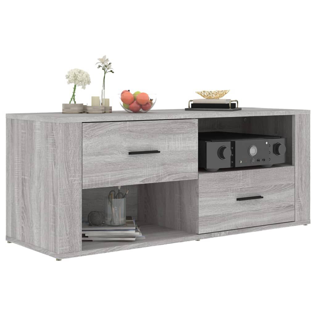 vidaXL Έπιπλο Τηλεόρασης Γκρι Sonoma 100x35x40 εκ. από Επεξεργ. Ξύλο