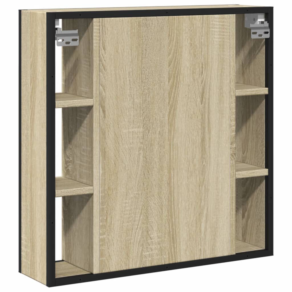 vidaXL Καθρέφτης Μπάνιου Ντουλάπι Sonoma Δρυς 60x16x60 εκ. Επεξ. Ξύλο