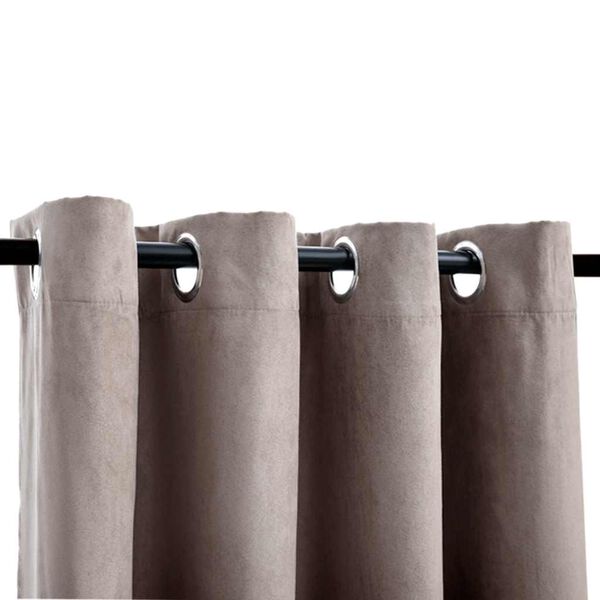 vidaXL Κουρτίνες Συσκότισης Μεταλ. Κρίκοι 2 τεμ. Taupe 140x245 εκ.