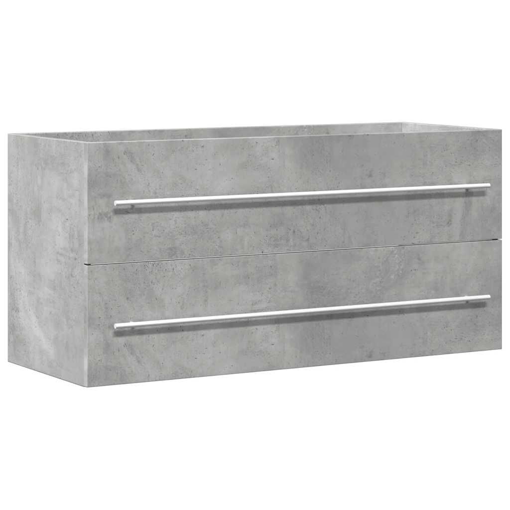 vidaXL Ντουλάπι Νιπτήρα Γκρι Σκυροδέματος 100x38,5x48 εκ. Επεξ. Ξύλο