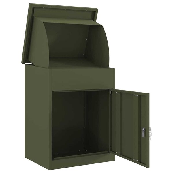 vidaXL Θυρίδα Πακέτων Λαδί 44 x 35 x 59 εκατοστά Ατσάλι
