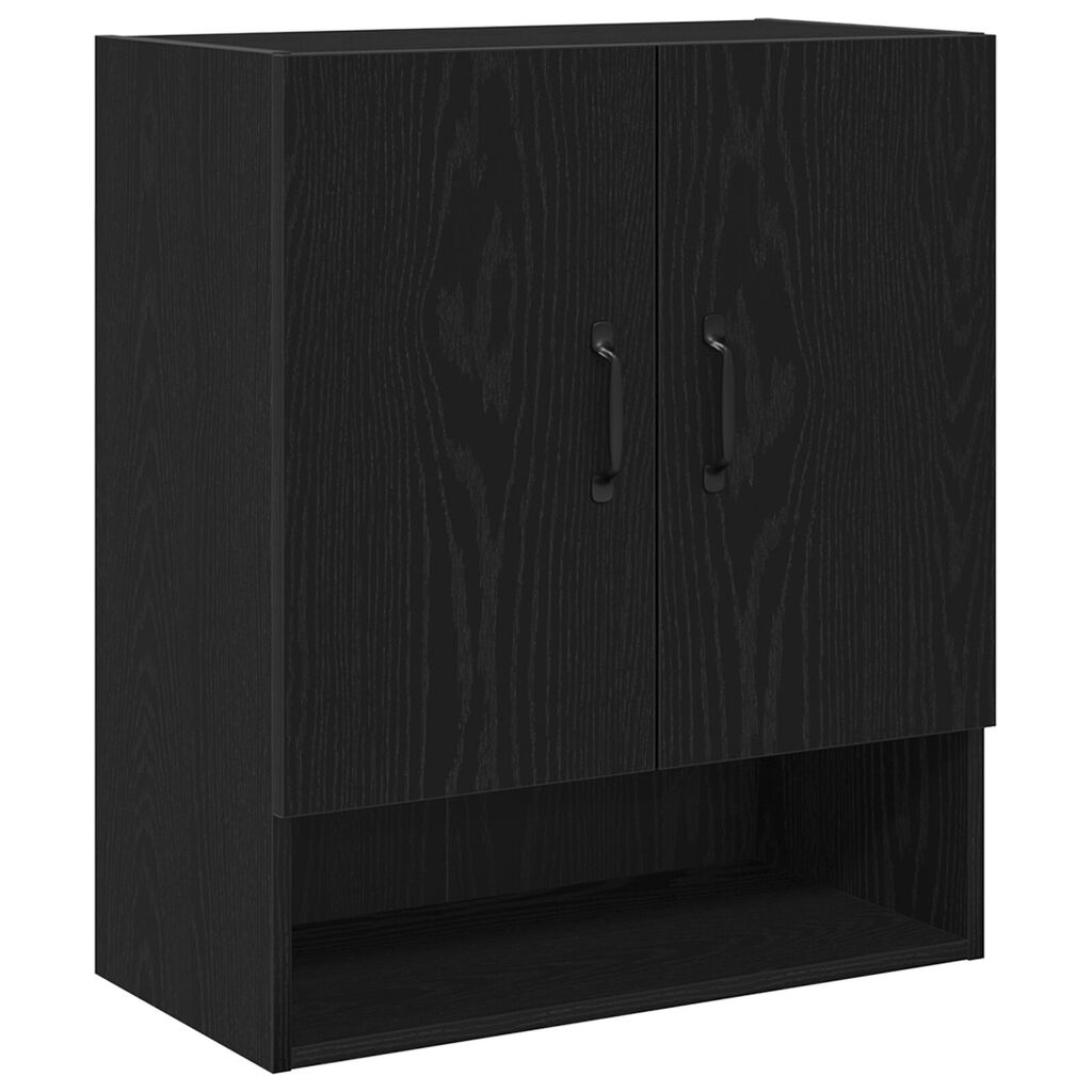 vidaXL Τοίχος Ντουλάπα Μαύρη Δρυς 60x30x70 εκ. Επεξεργασμένο Ξύλο