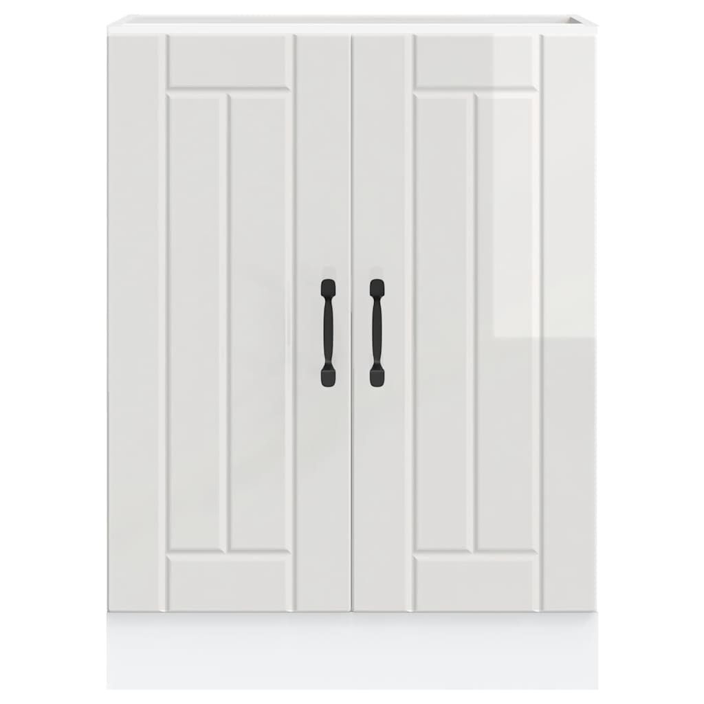 vidaXL Ντουλάπι βάσης νεροχύτη "Lucca" High Gloss White