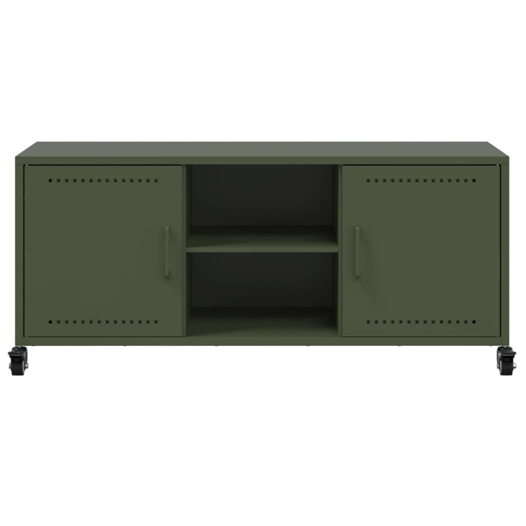 vidaXL Έπιπλο Τηλεόρασης Πράσινο Λαδί 100,5x39x43,5 εκ. από Ατσάλι