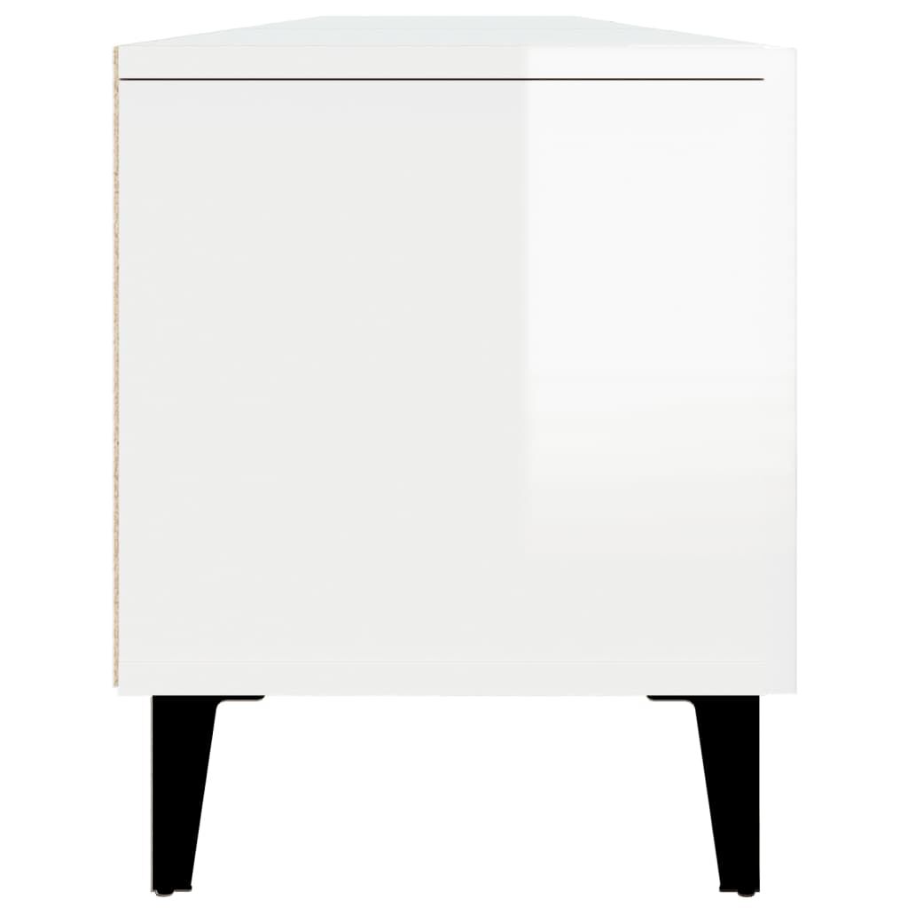 vidaXL Έπιπλο Τηλεόρασης Γυαλ. Λευκό 180x31,5x40 εκ Επεξεργασμένο Ξύλο