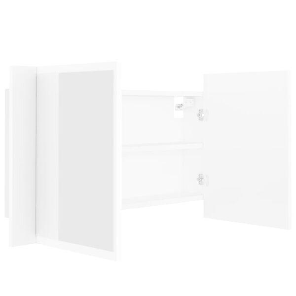 vidaXL Καθρέφτης Μπάνιου με Ντουλάπι LED Λευκός 80x12x45 εκ. Ακρυλικός