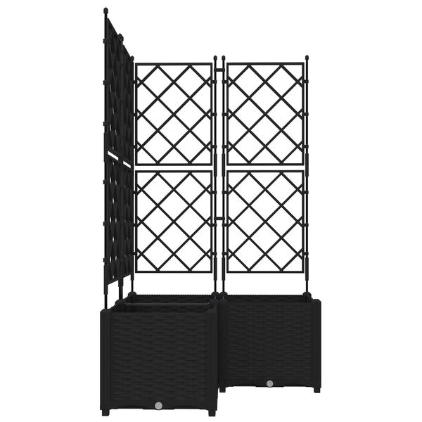 vidaXL Γλάστρα Κήπου με Πλέγμα 3 τεμ Μαύρη 80x80x143 εκ
