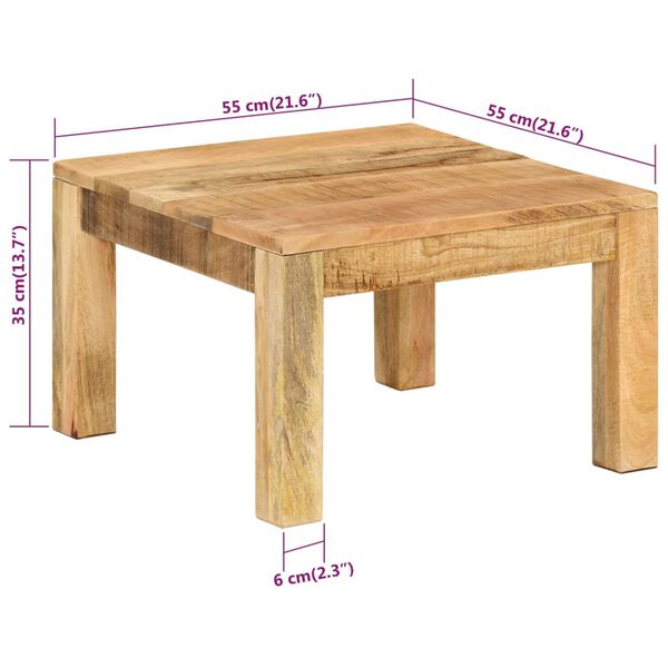 vidaXL Τραπεζάκι Σαλονιού 55 x 55 x 35 εκ. από Μασίφ Ξύλο Μάνγκο