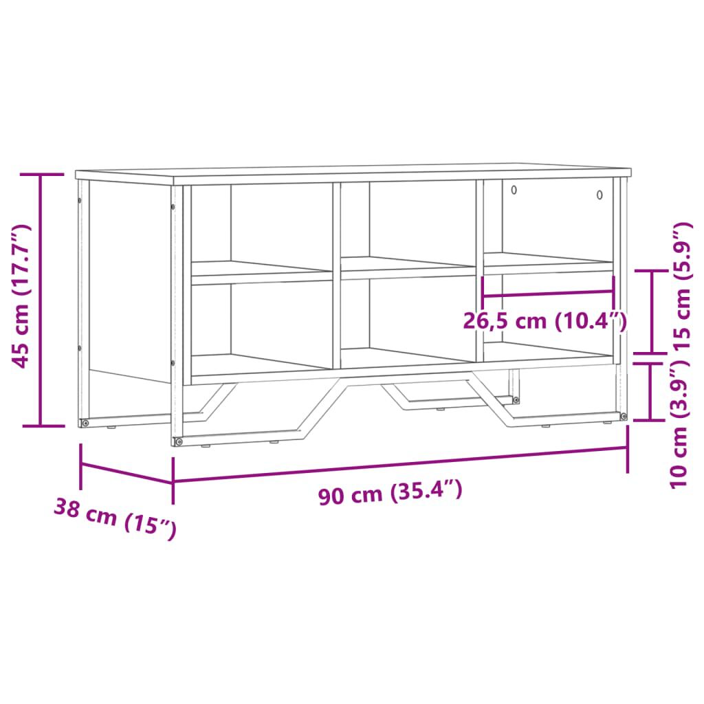 vidaXL Παπουτσοθήκη Μαύρο 90x38x45,5 εκ. από Επεξεργασμένο Ξύλο