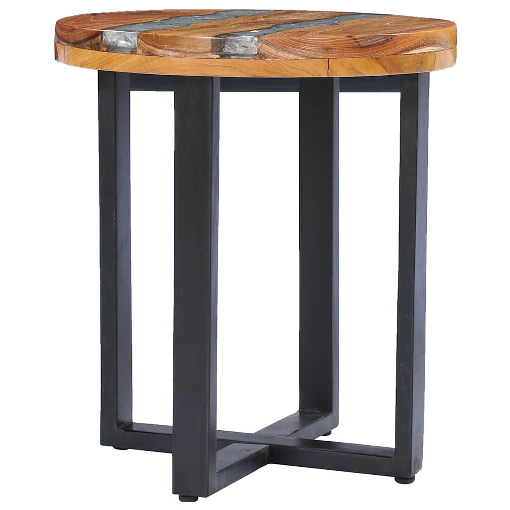 vidaXL Τραπεζάκι Σαλονιού 40x45 εκ. από Μασίφ Ξύλο Teak / Συνθ. Ρητίνη
