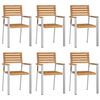 vidaXL Καρέκλα Κήπου 6 pcs Καφέ 56 x 54.5 x 87 εκ. Μασίφ ξύλο teak