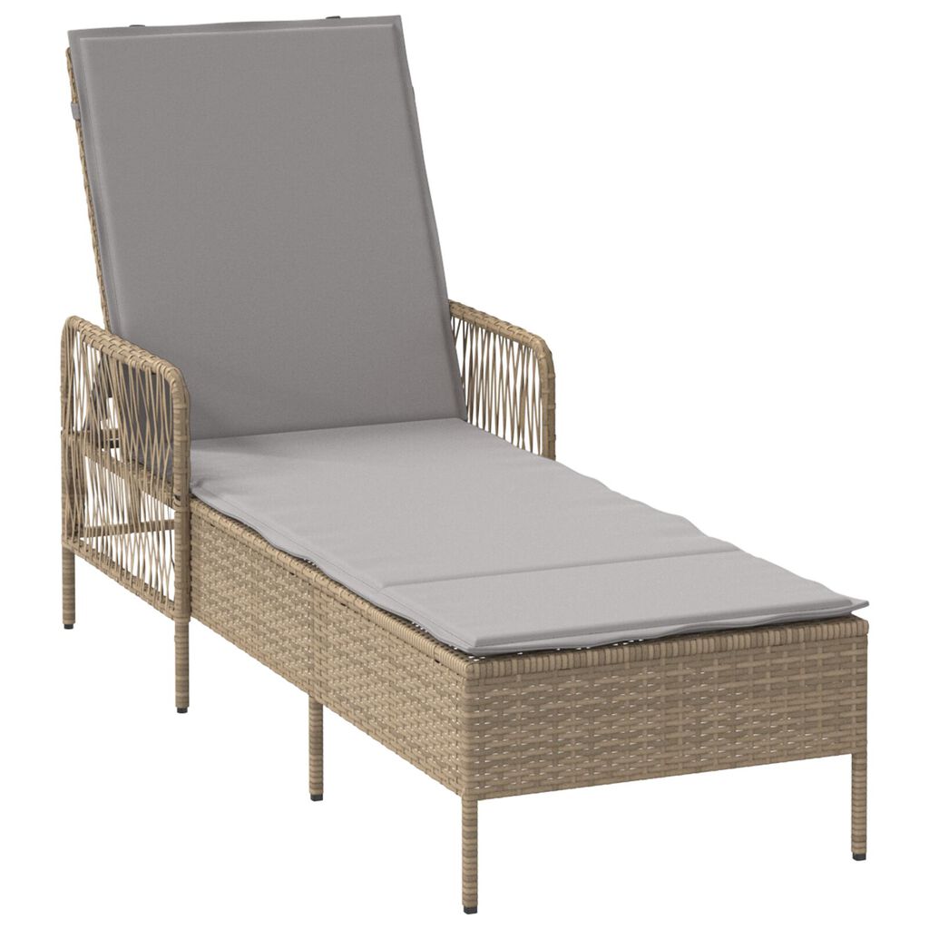 vidaXL Ξαπλώστρα 2-πρόσωπο 2 pcs Μπεζ 35 x 35 x 32 εκ. συνθετικό ρατάν