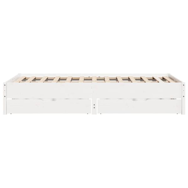vidaXL Σκελετός Κρεβ. Χωρίς Στρώμα Λευκό 150x200 εκ Μασίφ Πεύκο