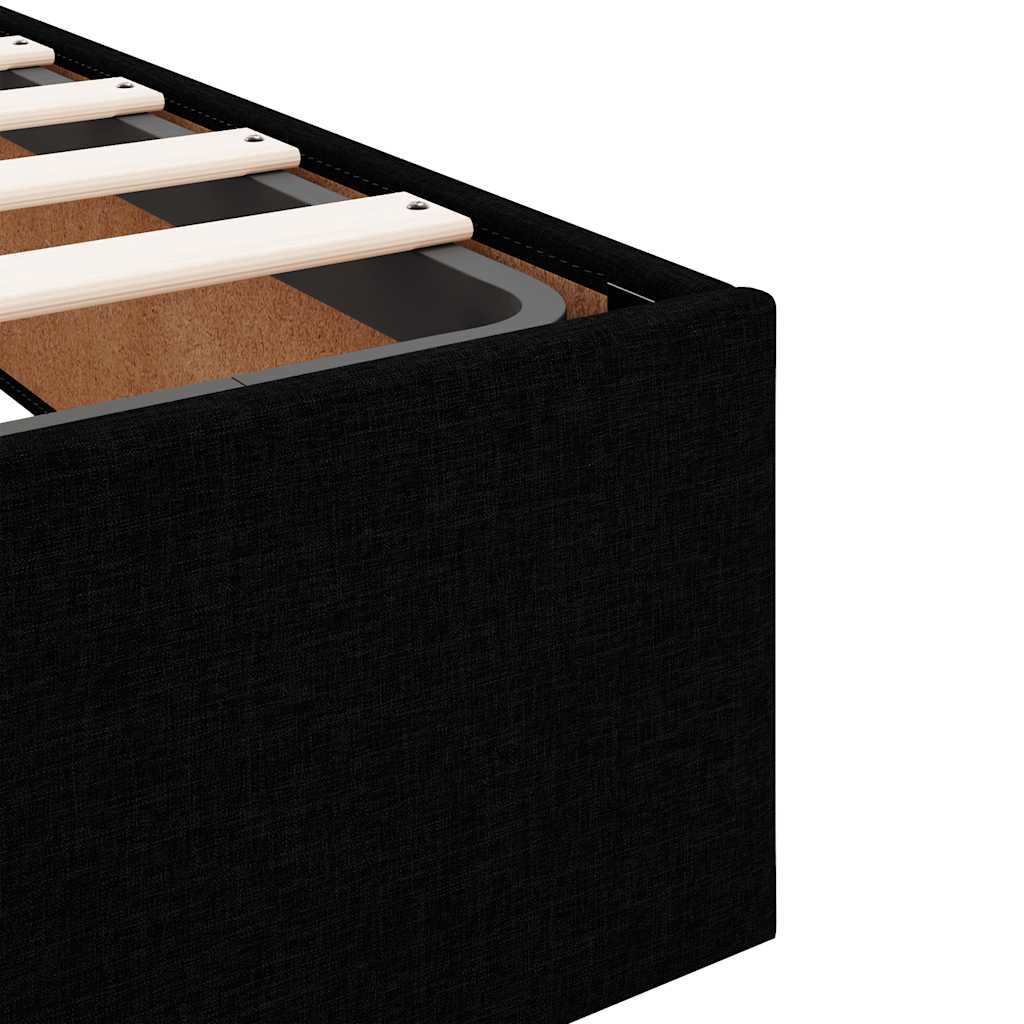 vidaXL Οθωμανικό κρεβάτι με στρώματα Μαύρο 160x200cm Ύφασμα