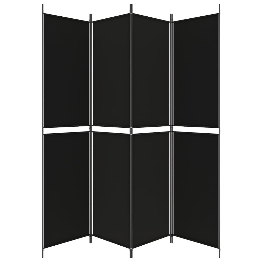 vidaXL Διαχωριστικό Δωματίου με 4 Πάνελ Μαύρο 200 x 220 εκ. Υφασμάτινο