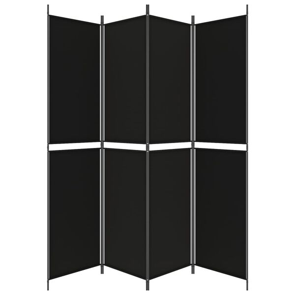 vidaXL Διαχωριστικό Δωματίου με 4 Πάνελ Μαύρο 200 x 220 εκ. Υφασμάτινο