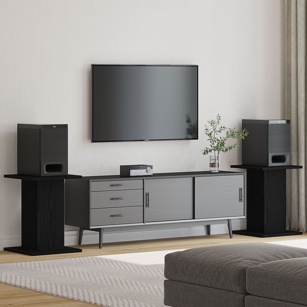 vidaXL Στήρες Ηχείων 2 τμχ Μαύρη Δρυς 30x30x40 εκ Φτιαγμένοι από Ξύλο