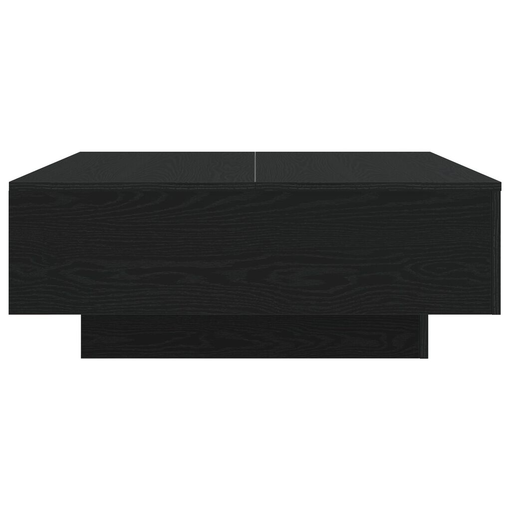 vidaXL Τραπεζάκι σαλονιού με LED φώτα Μαύρο Δρυς 80x80x31 εκ.