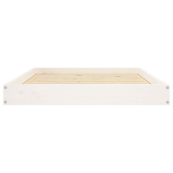 vidaXL Κρεβάτι Σκύλου Λευκό 101,5 x 74 x 9 εκ. από Μασίφ Ξύλο Πεύκου