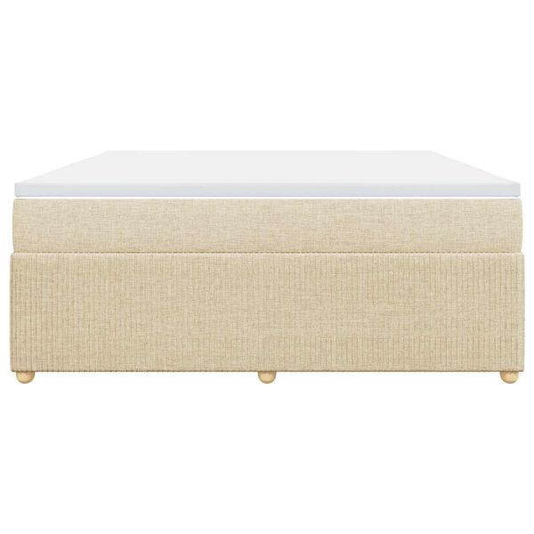 vidaXL Κρεβάτι Boxspring με Στρώμα Κρεμ 180x200 εκ. Υφασμάτινο