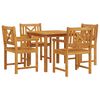 vidaXL Σέτ φαγητού για κήπο 5 pcs Καφέ Μασίφ ξύλο ακακίας