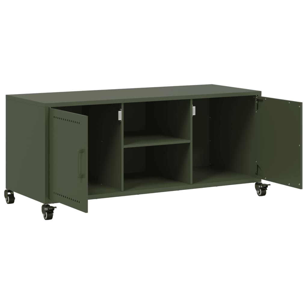vidaXL Έπιπλο Τηλεόρασης Πράσινο Λαδί 100,5x39x43,5 εκ. από Ατσάλι