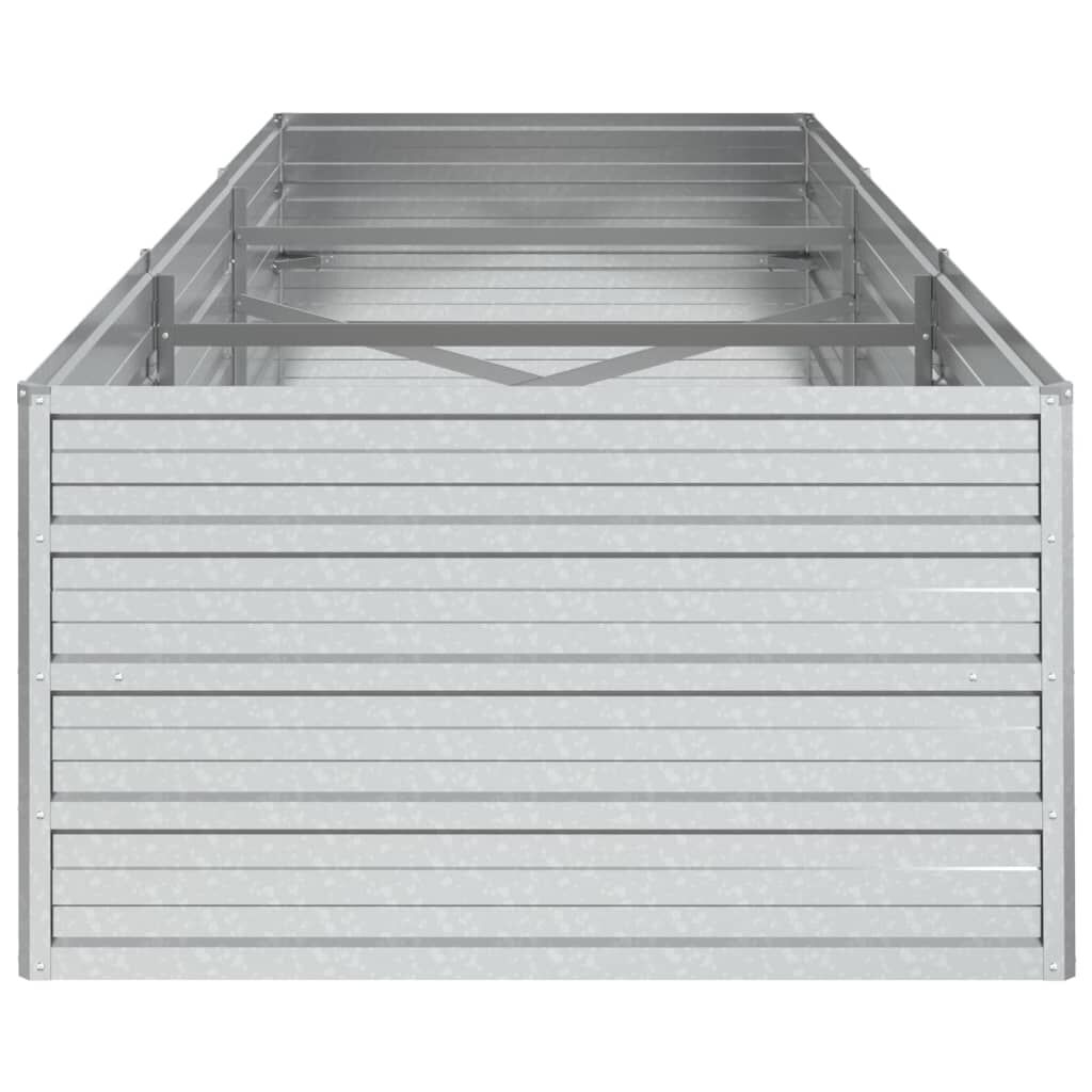vidaXL Ζαρντινιέρα Υπερυψωμένη Ασημί 240x80x45 εκ. Γαλβανισμ. Χάλυβας