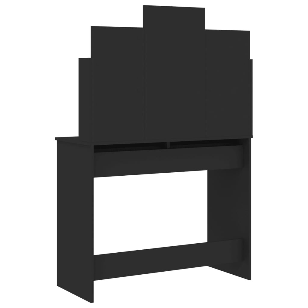vidaXL Μπουντουάρ με Καθρέφτη Μαύρο 96 x 39 x 142 εκ.