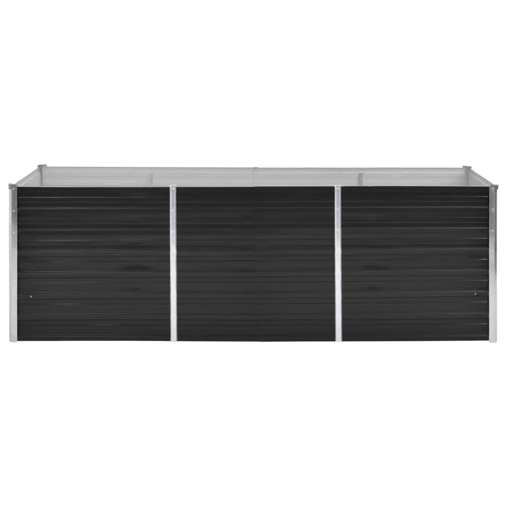vidaXL Ζαρντινιέρα Υπερυψωμένη Ανθρακί 240x80x77 εκ. Γαλβαν. Χάλυβας