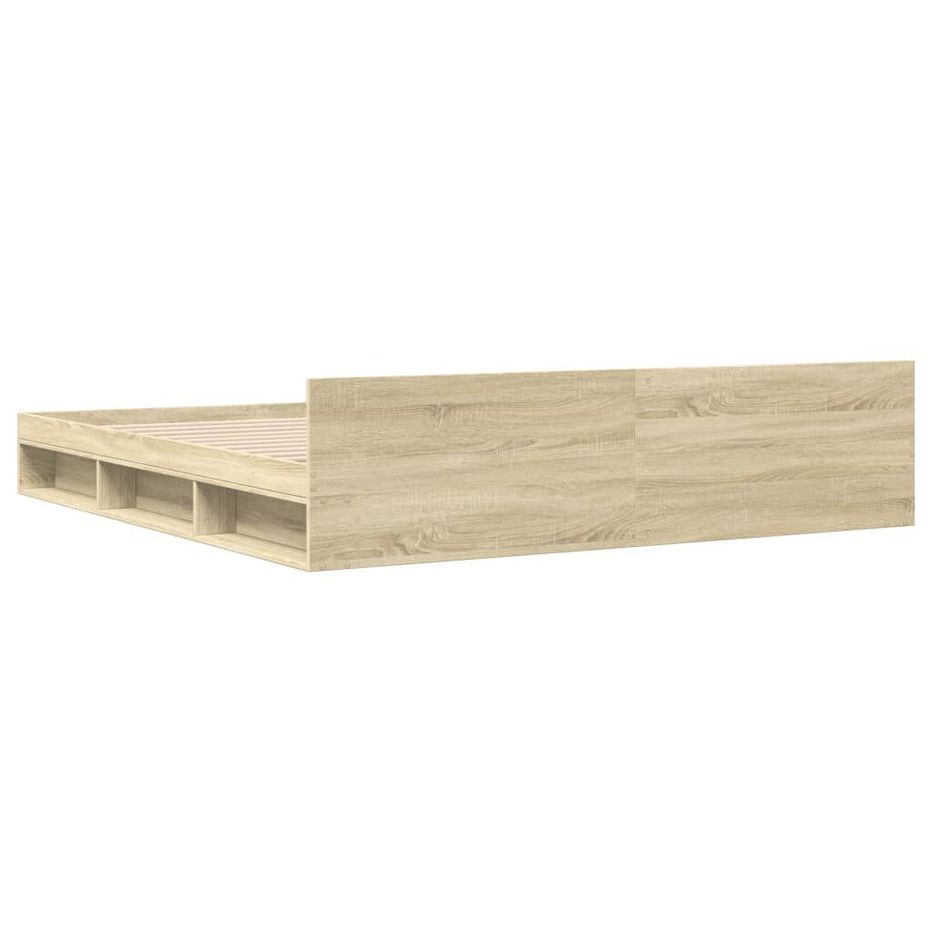vidaXL Πλαίσιο Κρεβατιού με συρτάρια Sonoma Δρυς 200x200εκ. Επεξ. Ξύλο