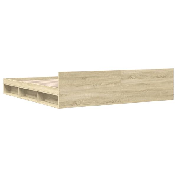 vidaXL Πλαίσιο Κρεβατιού με συρτάρια Sonoma Δρυς 200x200εκ. Επεξ. Ξύλο
