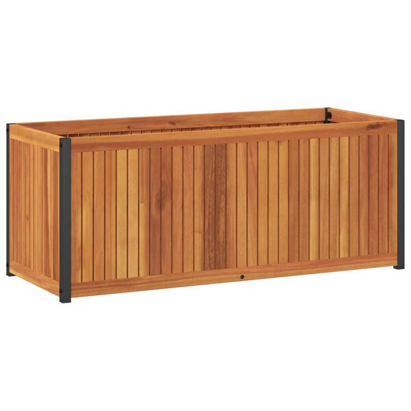 vidaXL Ζαρντινιέρα Κήπου 110x45x44 εκ. Μασίφ Ξύλο Ακακίας/Ατσάλι