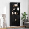 vidaXL Highboard &Mu;&alpha;ύ&rho;&eta; &Omicron;&xi;&upsilon;ά 69,5 x 34 x 180 &epsilon;&kappa;. &Epsilon;&pi;&epsilon;&xi;&epsilon;&rho;&gamma;&alpha;&sigma;&mu;έ&nu;&omicron; &xi;ύ&lambda;&omicron;